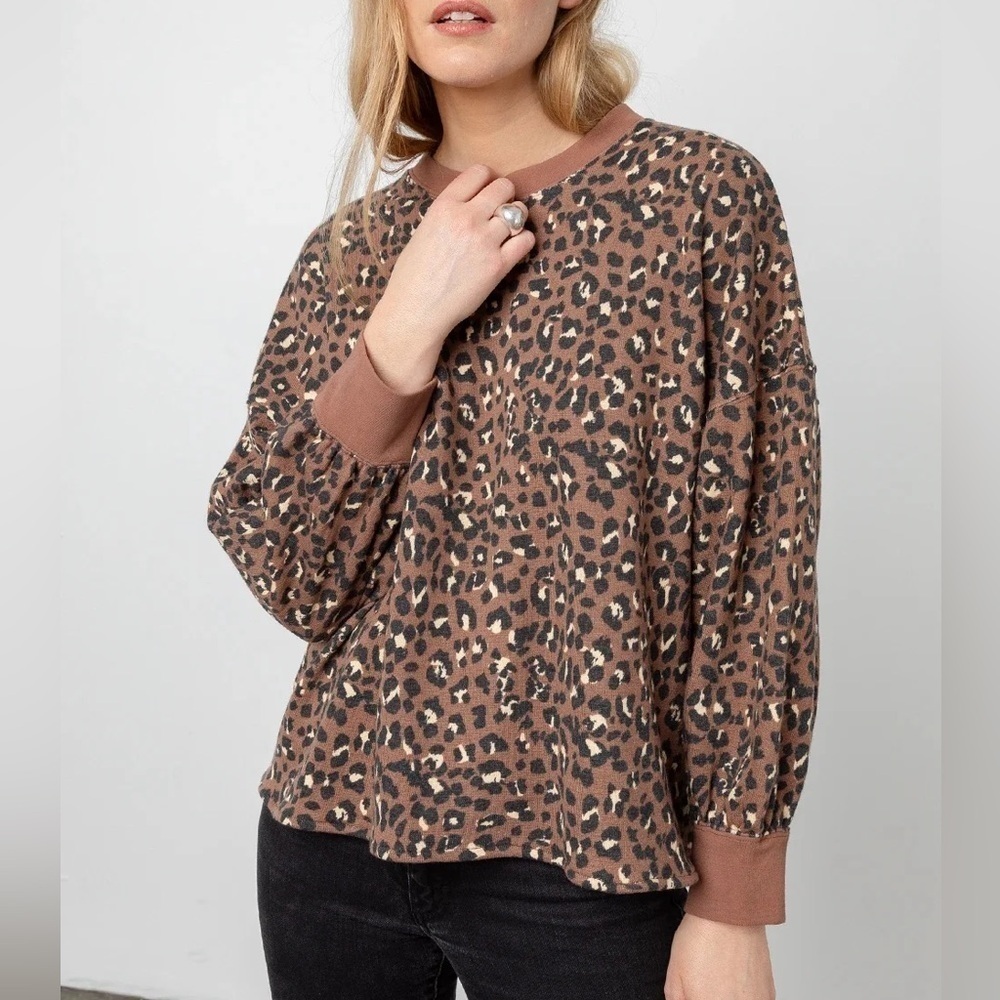 Rails Reeves Sweater in Mountain Leopard sz S